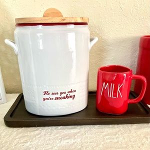 Christmas Cookie Canister & Rae Dunn Mug